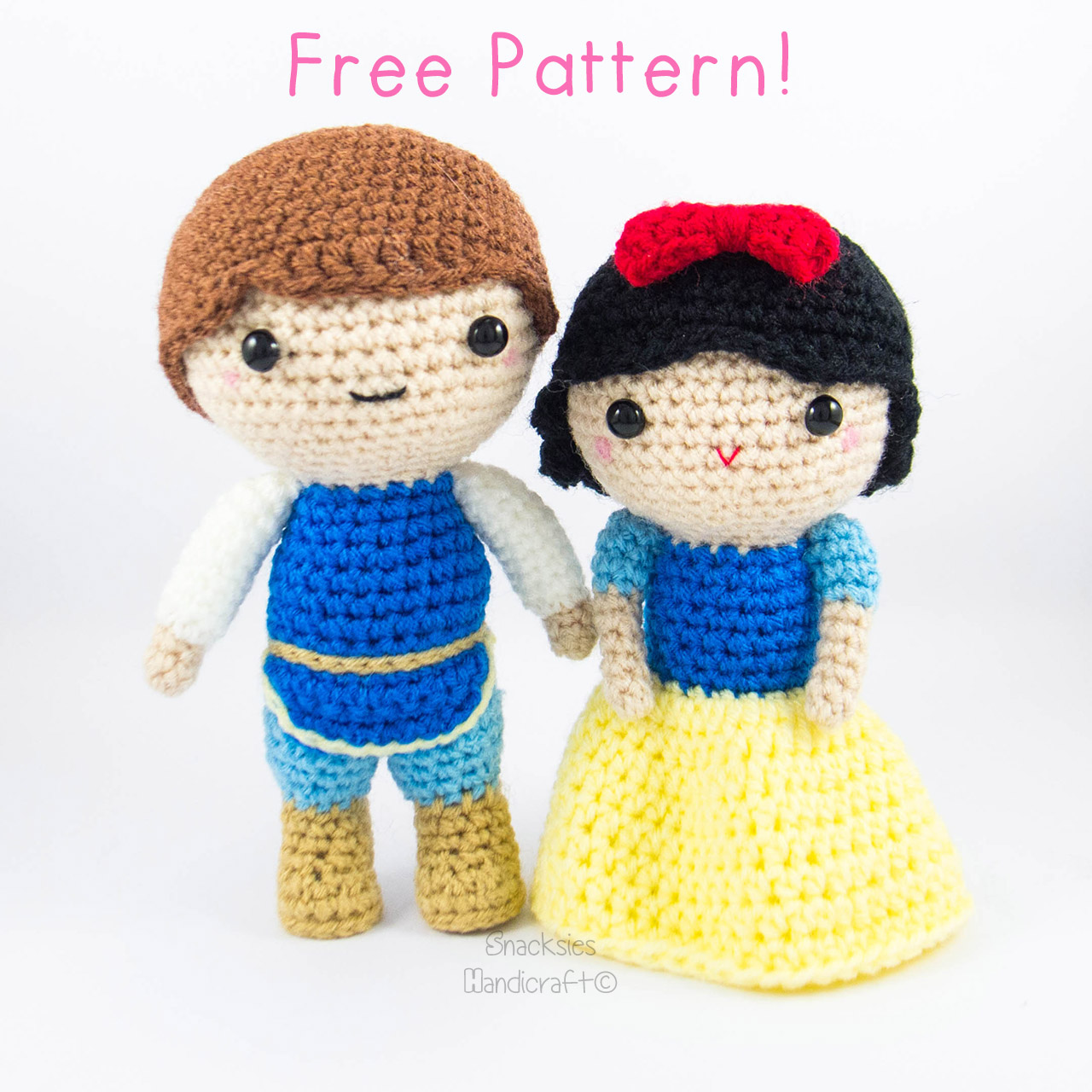 Snow White and Prince Amigurumi Pattern (Free) ~ Snacksies Handicraft ...