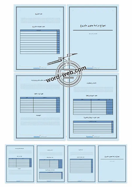 نموذج دراسة جدوى فارغ جاهز مشروع Excel Word Pdf Doc اقتصادية مالية تسويقية فنية