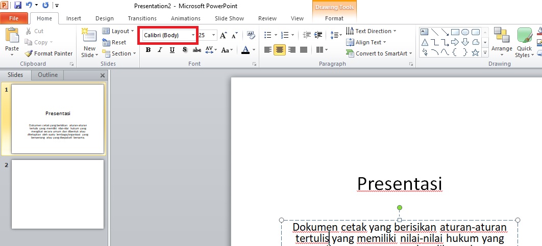 Merubah Jenis Font Huruf Pada Powerpoint Teknologi Informasi