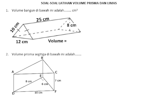 Ilmu yang Bermanfaat Contohcontoh Soal Latihan Volume