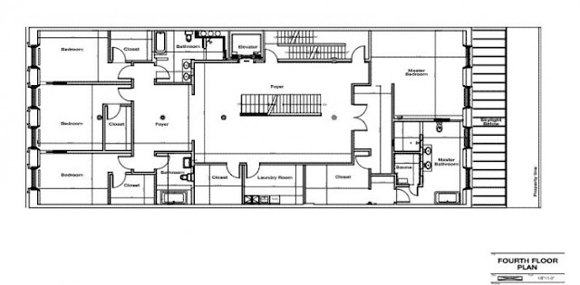 Floor plan of the fourth floor of Tribeca triplex