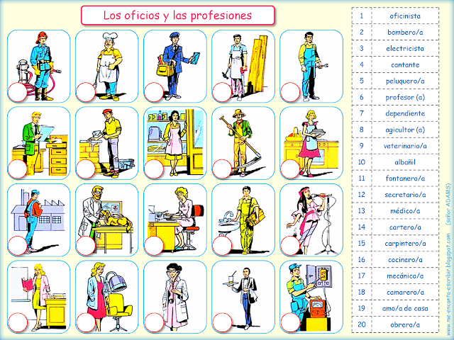 Crucigrama De Profesiones Y Oficios Resueltos mundohispanico2.blogspot.com
