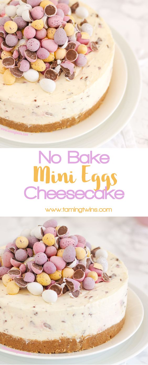 No Bake Mini Egg Cheesecake Recipe Easy