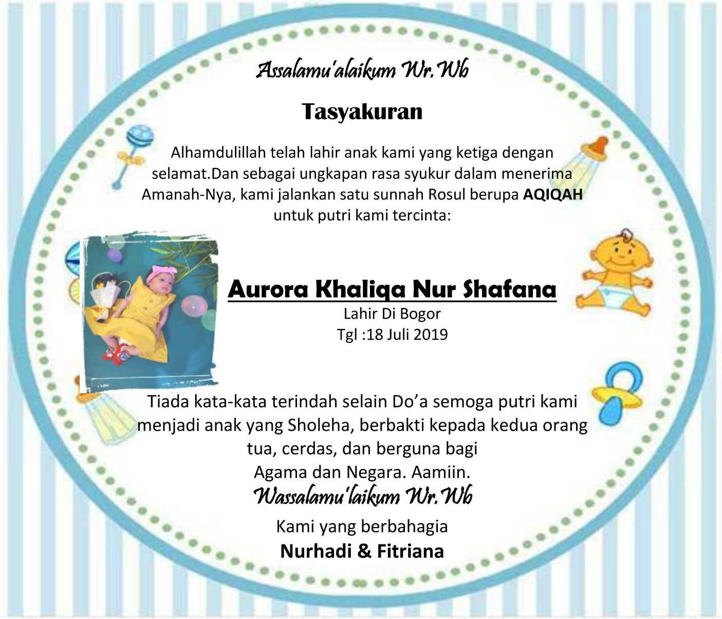 Download Contoh Ucapan Tasyakuran Aqiqah ~ Top Magazine