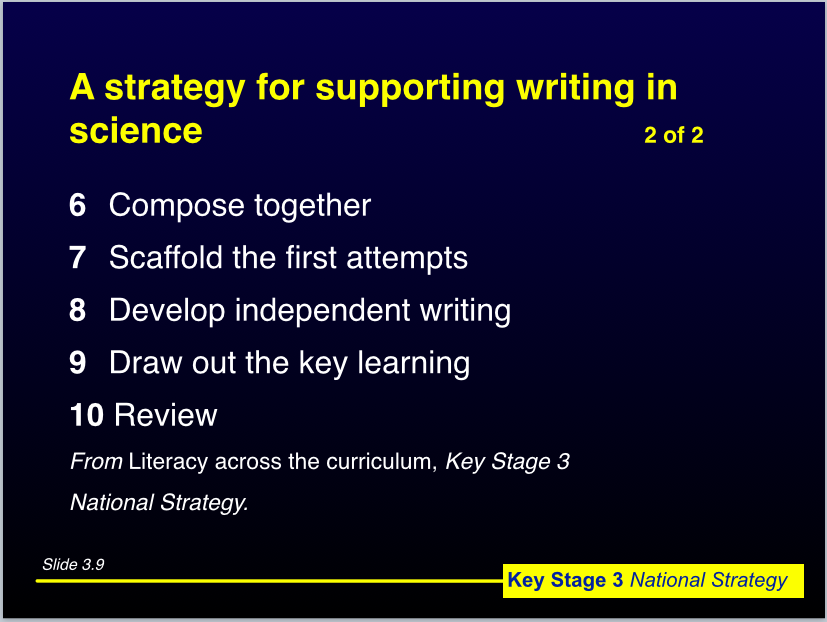 Teaching Science: Literacy in Science - a few comments.