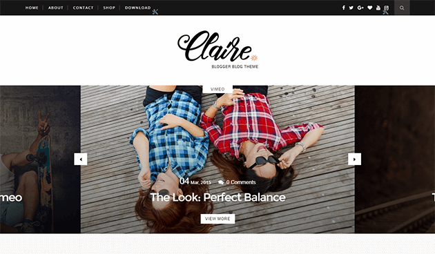 Claire Clean & Responsive Blogger Template