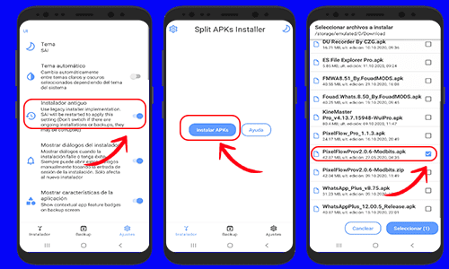 configurar Split apks installar (SAI)