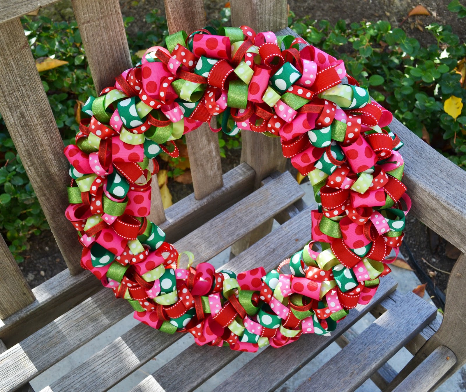 Polkadots on Parade Christmas Ribbon Wreath!