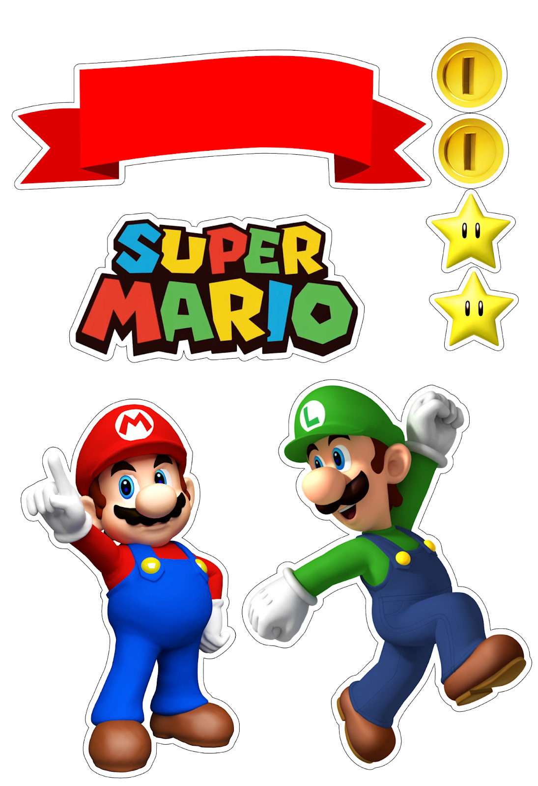 Super Mario Cake Topper Printable