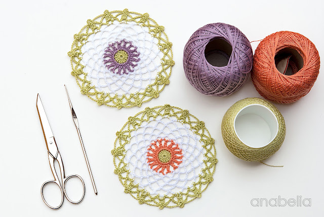 Mini crochet doilies free pattern, Anabelia Craft Design