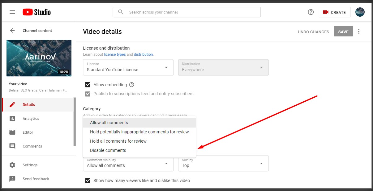 Cara Mengaktifkan Dan Menonaktifkan Komentar Di Youtube Cara Mengaktifkan Dan Menonaktifkan Komentar Di Youtube