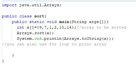 Sort an Array Using Java