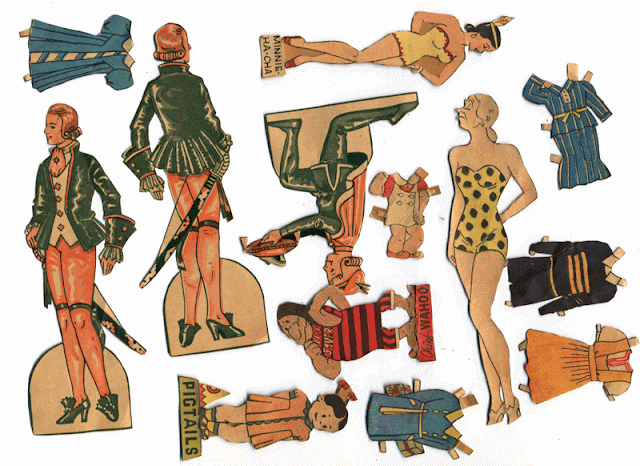 Paper dolls from vintage newspaper