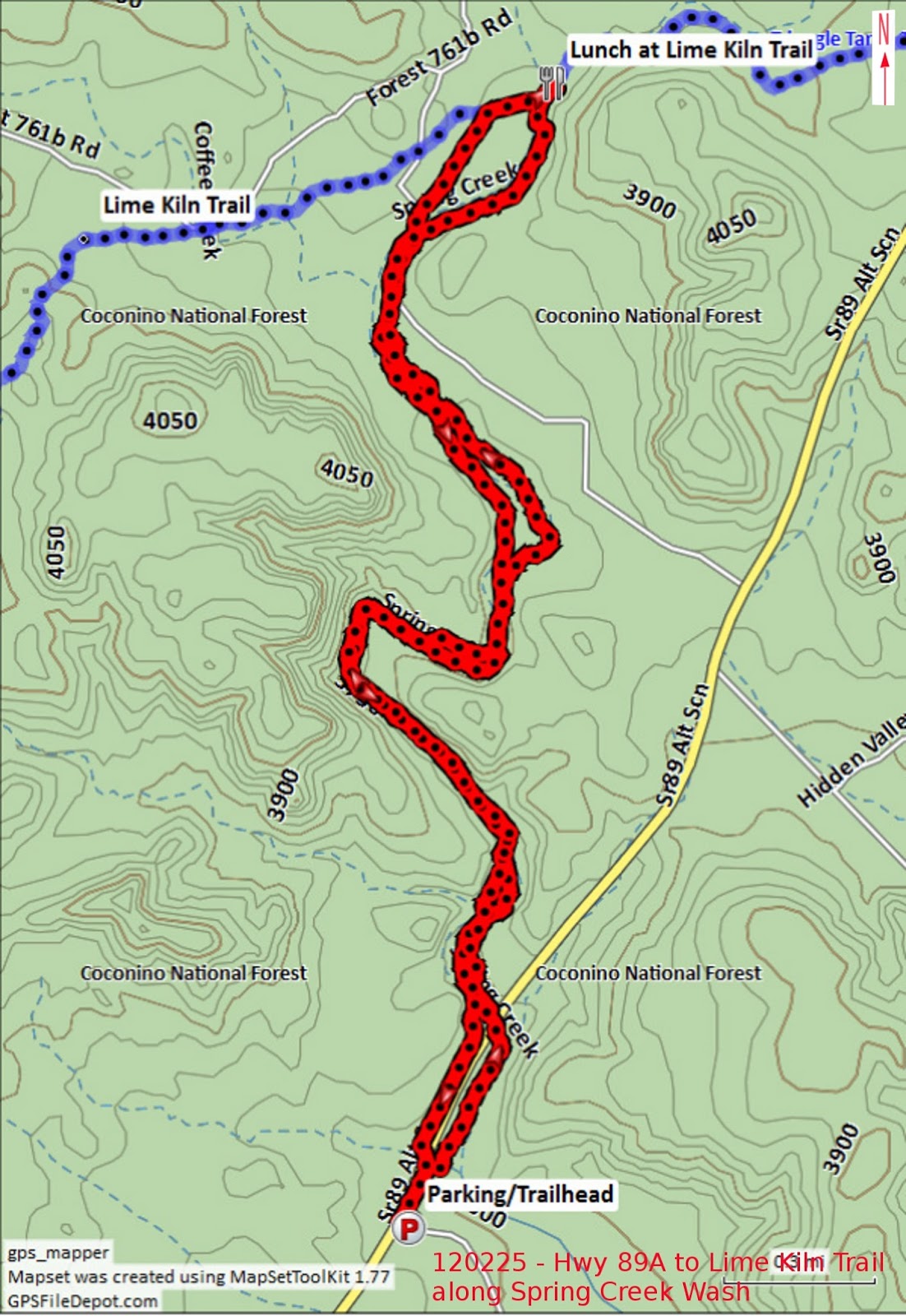 What's Up with Ellis 89A to Lime Kiln Trail via Spring Creek