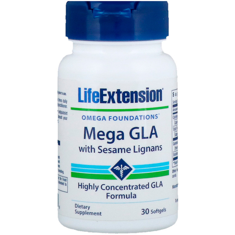 Life Extension, Мега-ГЛА с кунжутными лигнанами, 30 мягких таблеток