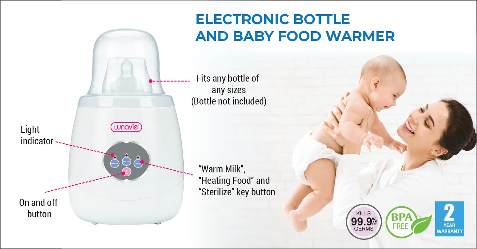 Cara Panaskan Susu Ibu Menggunakan Warmer Lunavie Electric Bottle And Baby Food Warmer Marina Bashah