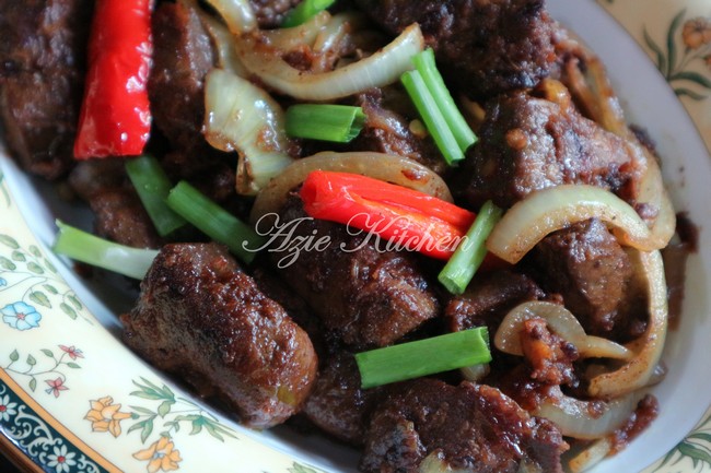 Goreng hati kunyit lembu Resepi Daging