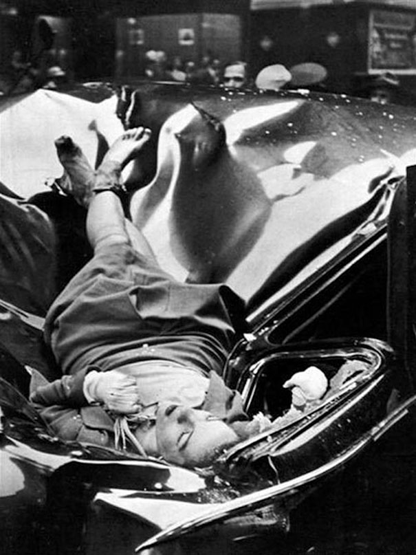 A beautiful suicide – 23 year-old Evelyn McHale jumped from the 83rd floor of the Empire State Building and landed on a United Nations limousine, 1947 A beautiful suicide – 23 year-old Evelyn McHale jumped from the 83rd floor of the Empire State Building and landed on a United Nations limousine, 1947