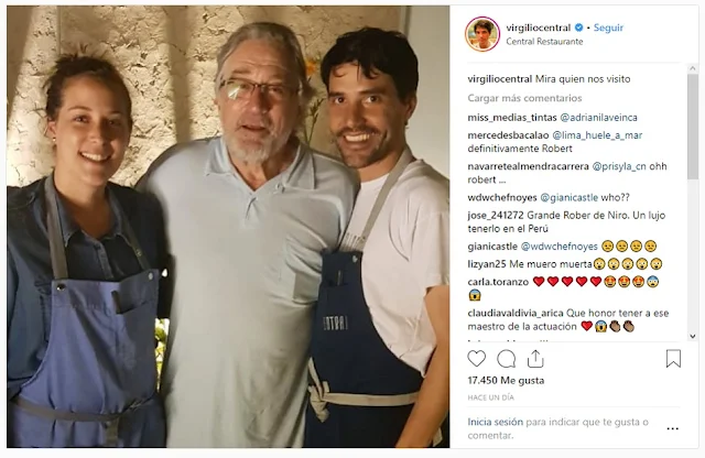 Robert De Niro fue invitado a tomar una foto con el chef Virgilio Martínez