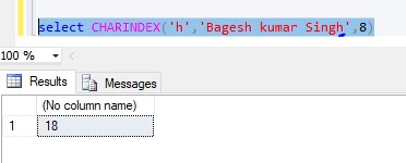 Microsoft Business Intelligence: Charindex function in SQL server