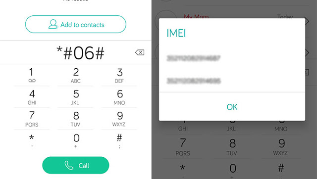 Menggunakan Dial Code - Cara Cek IMEI HP dengan mudah