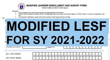  Modified Learner Enrolment Survey Forms (LESF) for SY 2021-2022