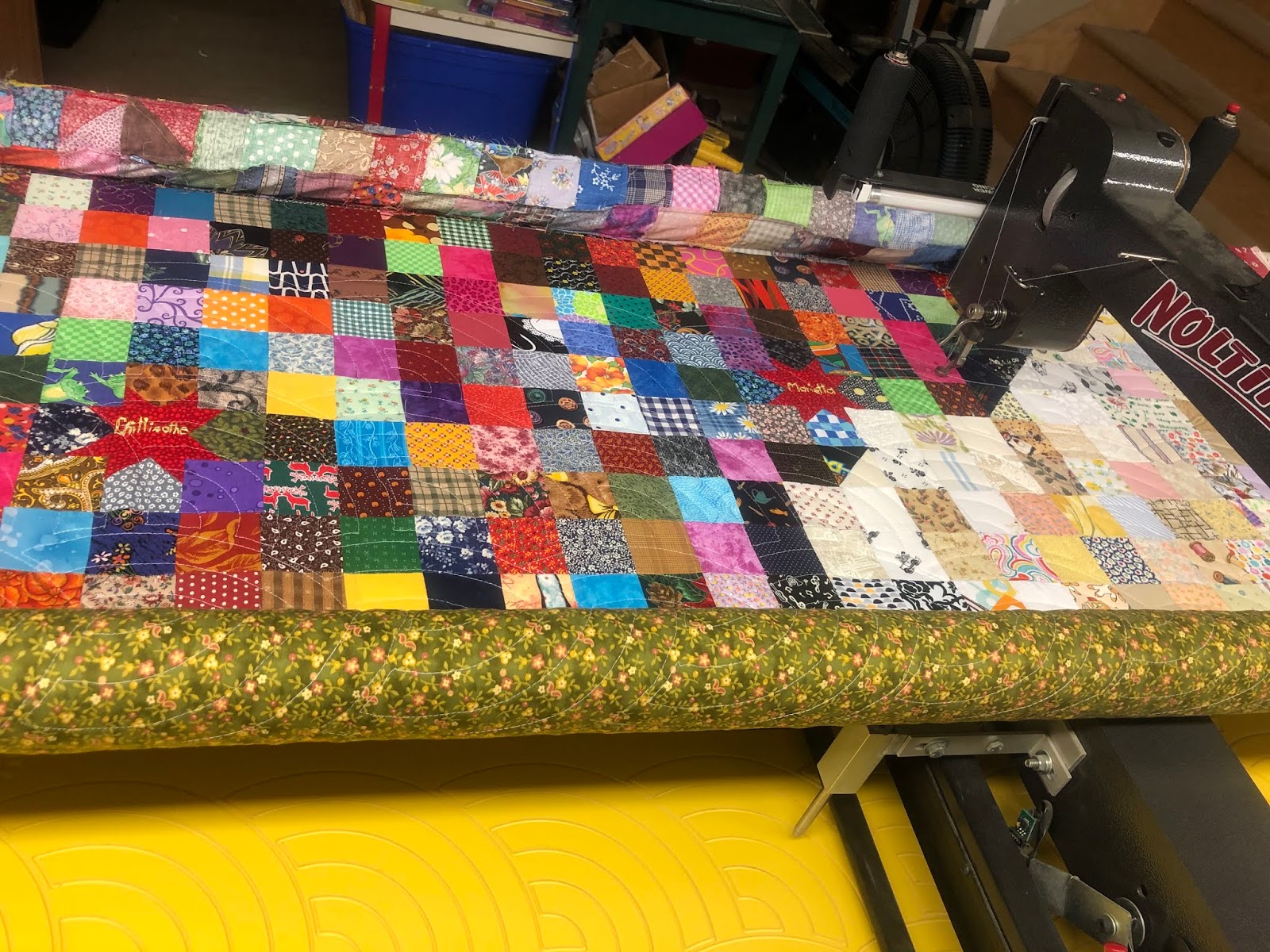 Kathy's Quilting Blog Ohio Quilt is on the Frame