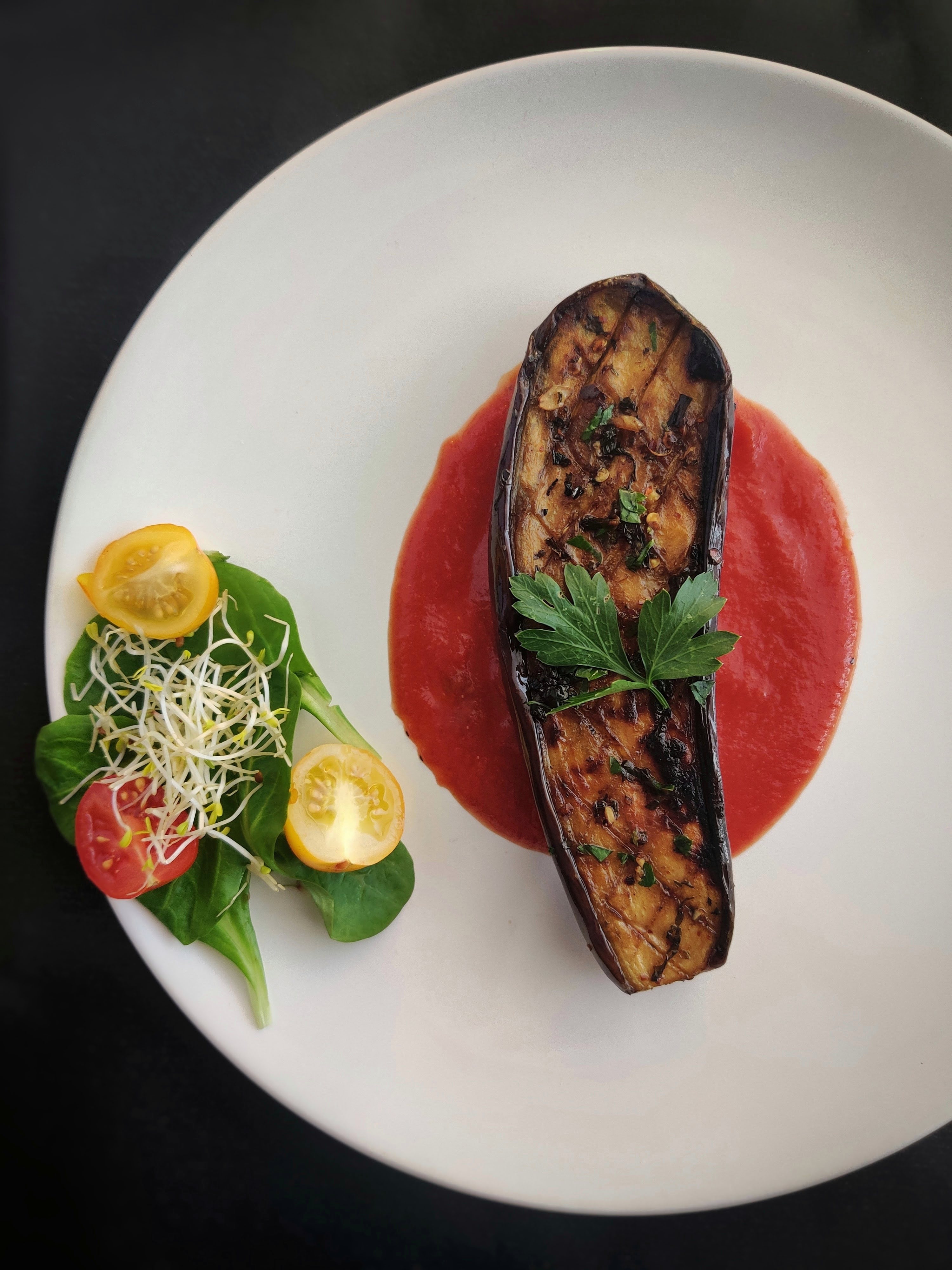 Roasted Eggplant with Balsamic Vinegar Dressing
