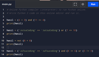 Operator Logika pada bahasa Python - Belajar Bahasa Python Part $6 ...