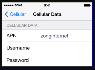 Zong 4g Internet setting for iPhone