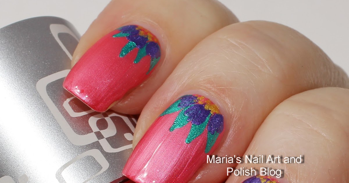 Marias Nail Art and Polish Blog: Half Moon floral nail art