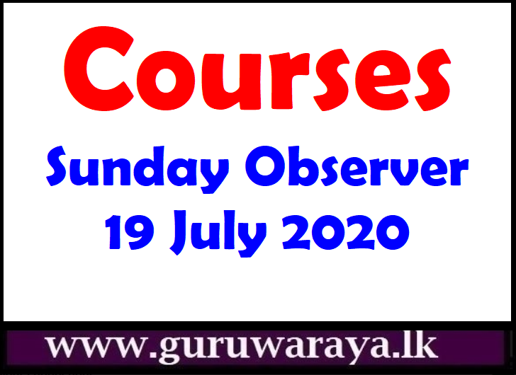 Course Details in Sunday Observer (19 July 2020)