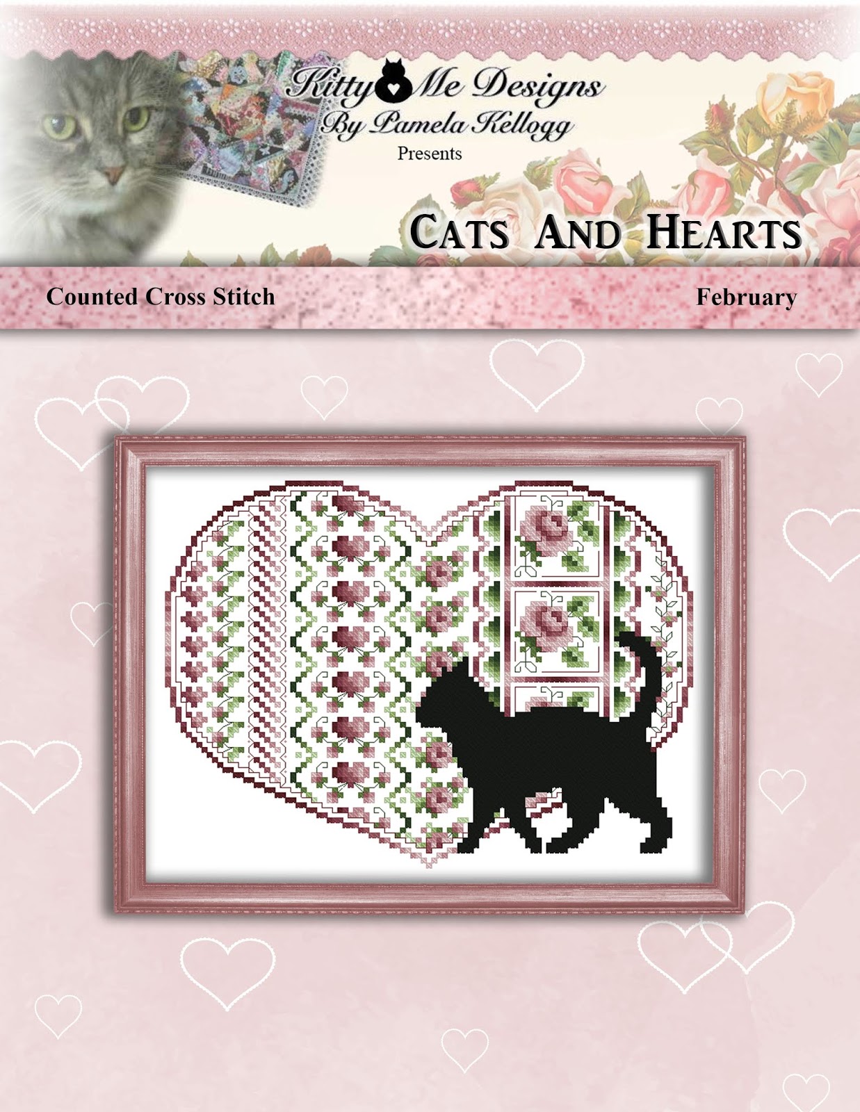Kitty And Me Designs Cats And Hearts Cross Stitch Pattern Series Now
