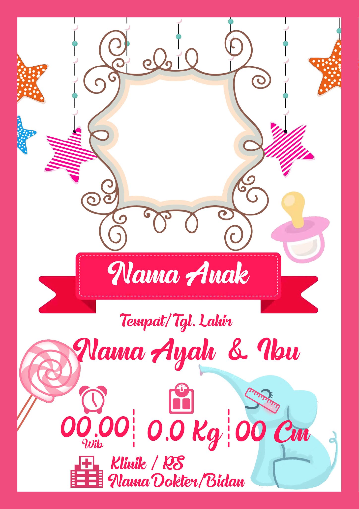 Free 70+ Desain Biodata Bayi Format CDR dan PSD Siap EDIT