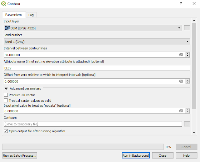 QGIS Raster contour tool