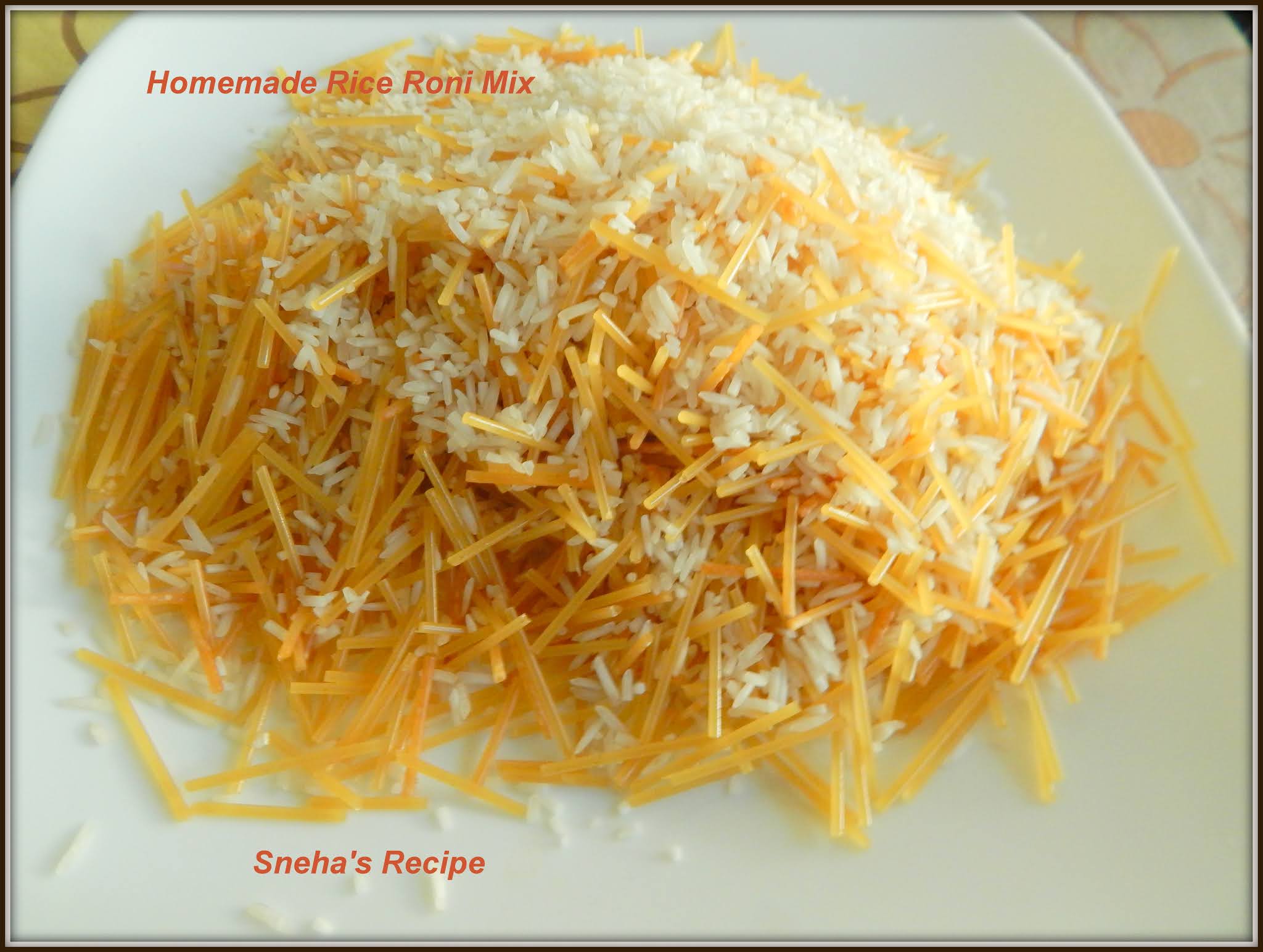 Vegetarian Rice Roni With Homemade Rice Roni Mix Sneha's Recipe