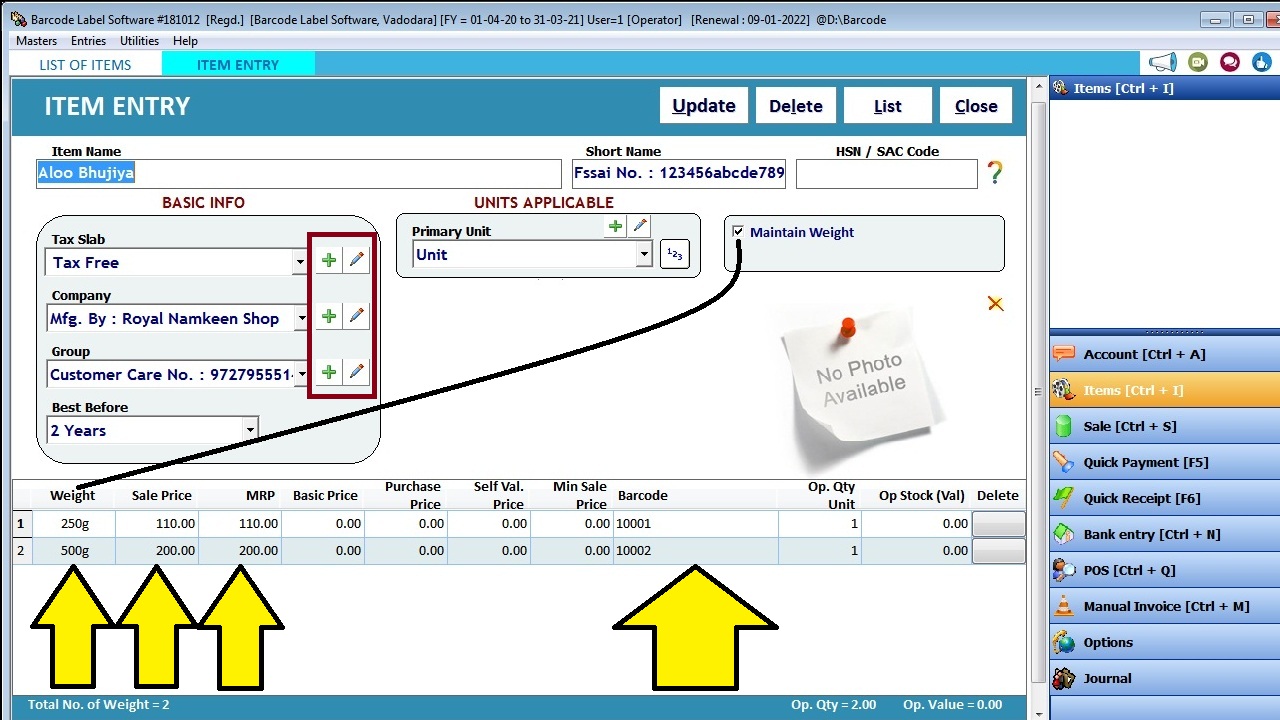 Barcode Label Printing Software Billing Software Guru