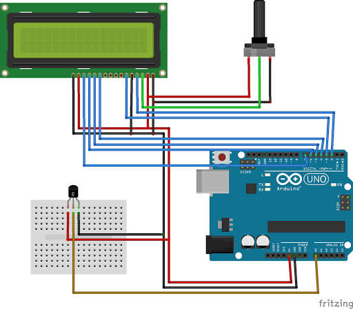 Digital Thermometer using arduino and temperature sensor( LM35 )