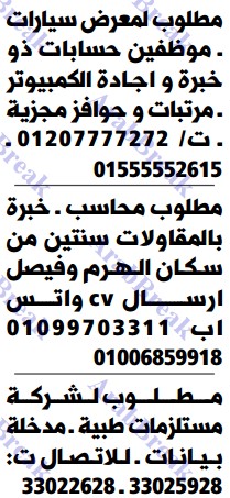 وظائف خاليه وسيط القاهرة – موقع عرب بريك