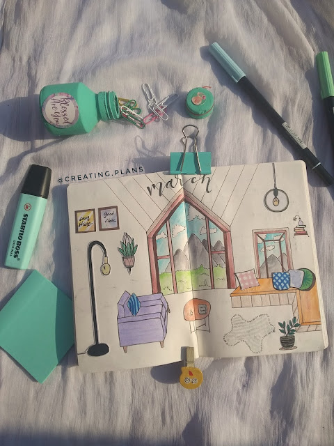 Cozy Home Vibes themed Bujo