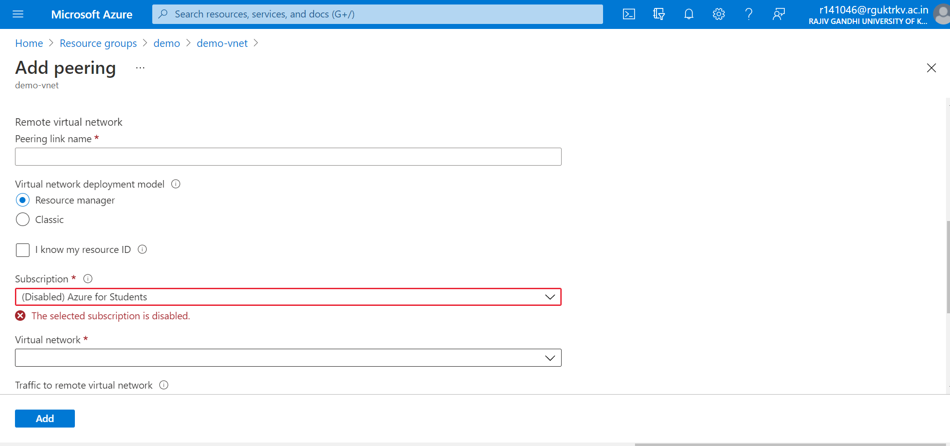 Peering Between Virtual Networks In Microsoft Azure AzureGOT