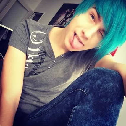 Emo boy with blue hair Emo boy with blue hair