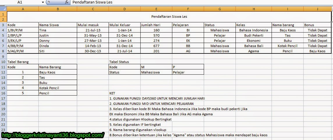 Contoh Soal Excel