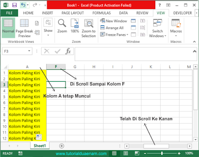 Membuat Judul Tabel Excel Tidak Bergerak Saat Di Scroll Dengan Fitur Frezee