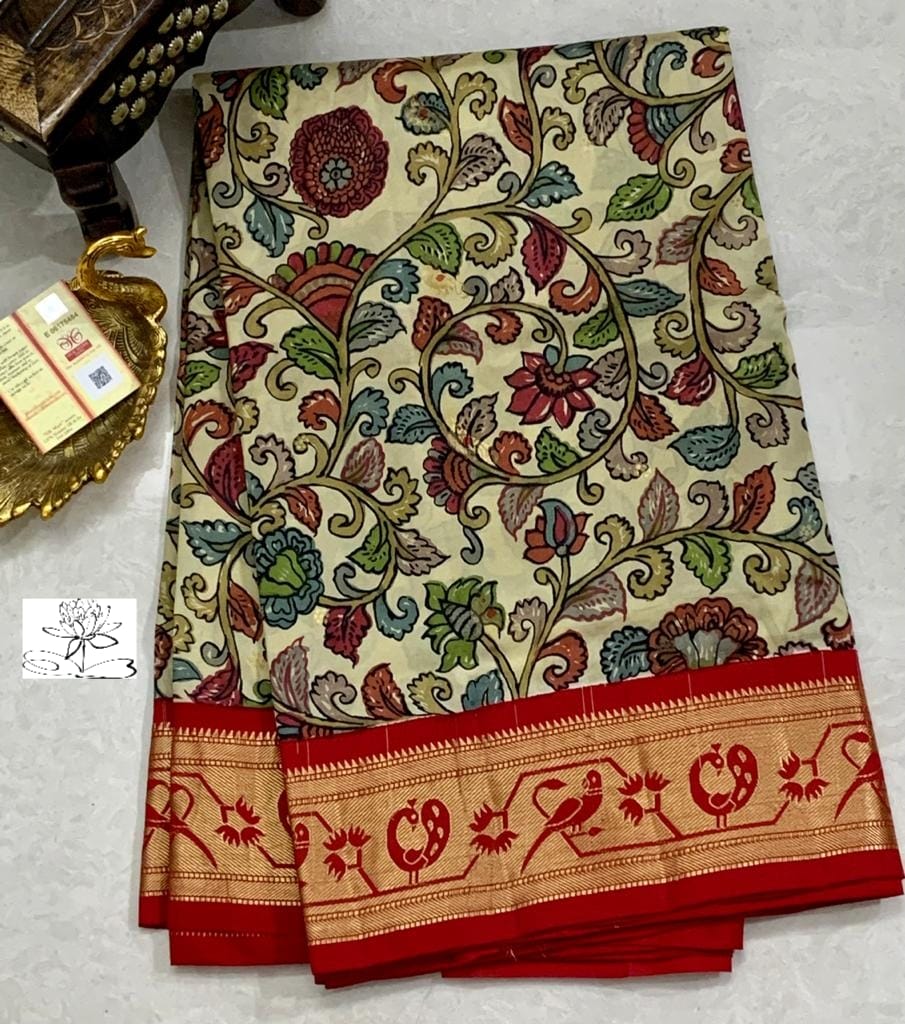 Gadwal pattu sarees withbkalmakri design