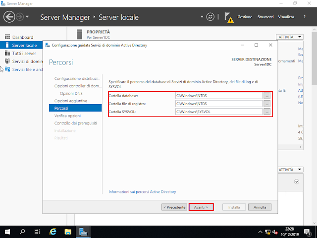 Windows Server 2019, Percorsi file Active Directory
