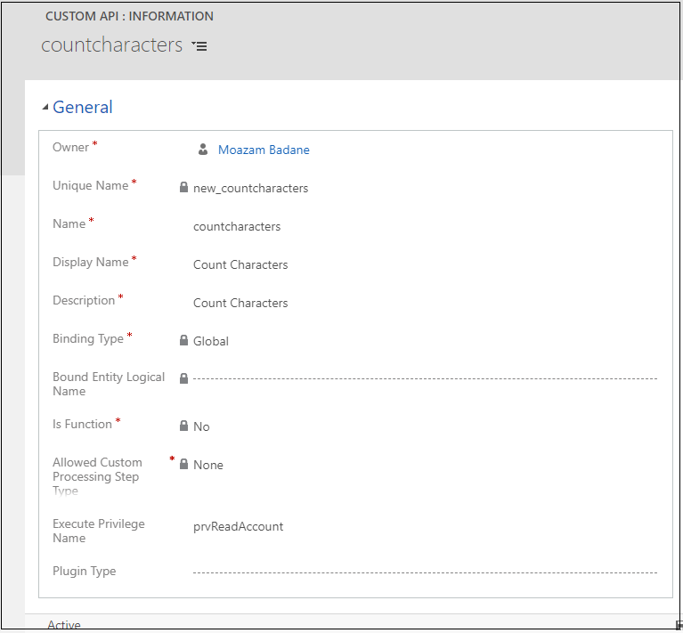 How to create Custom API in Common Data service