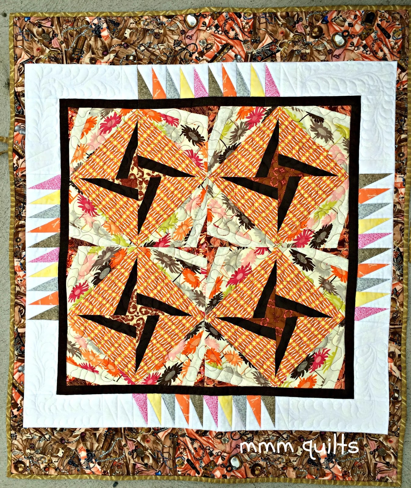 Musings of a Menopausal Melon mmm quilts Creamsicle Wheelchair Quilt