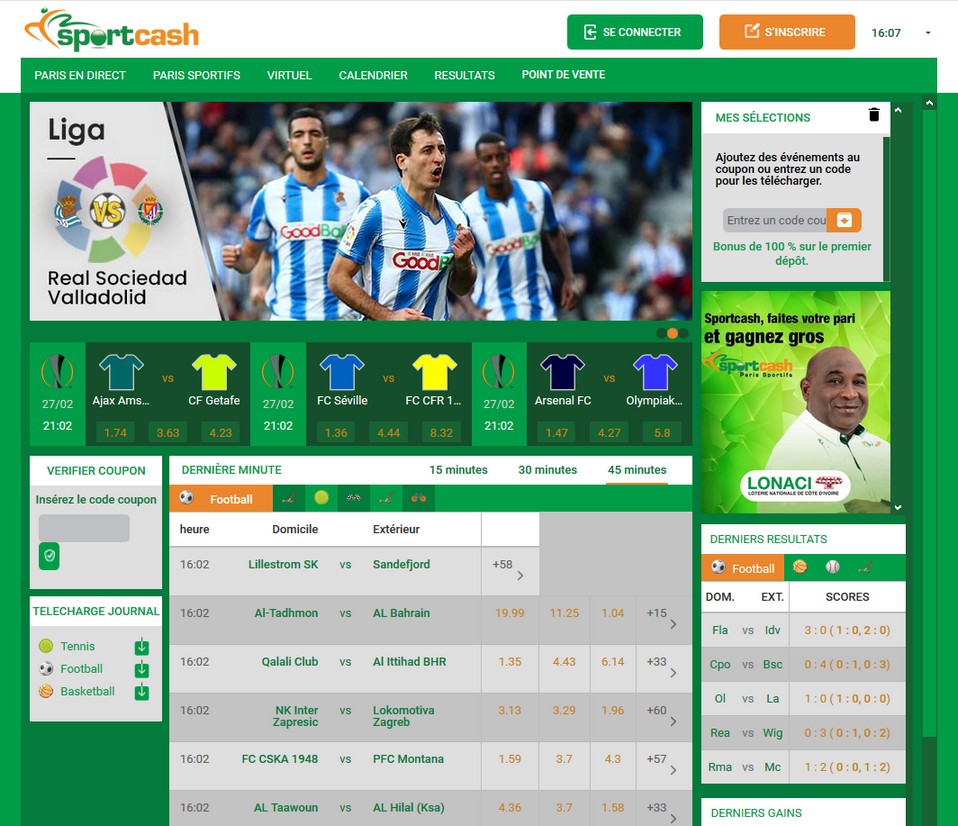 Sportcash Screen