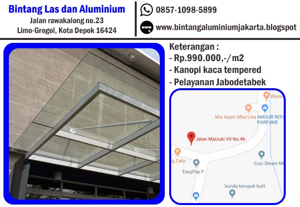 harga kanopi kaca per meter di jakarta timur